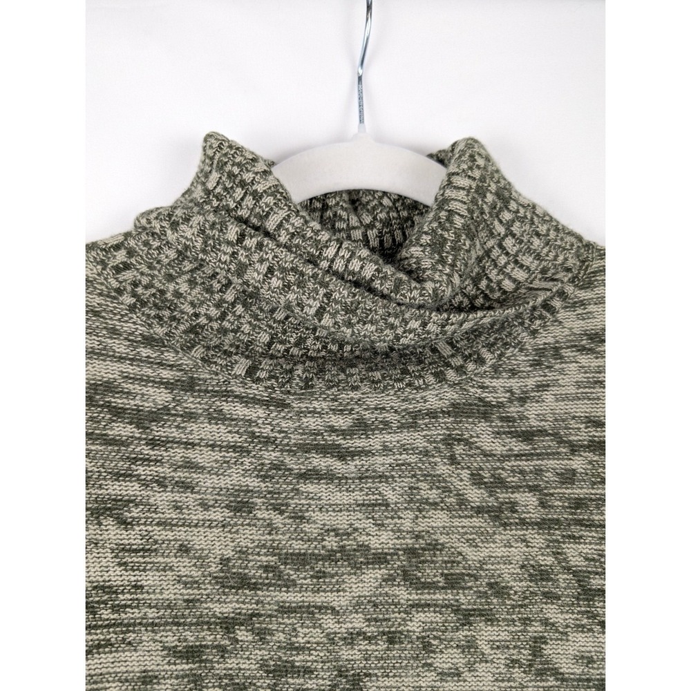 Cashmere Silk Angora Turtleneck Sweater Sz M Olive Cottagecore Minimalist Luxury - Picture 5 of 10